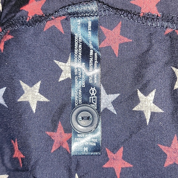 New blue Tommy Hilfiger 4th of july stars 100% viscose pajama short set - Picture 5 of 5